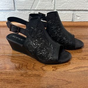 Roper embossed leather Rowan wedges